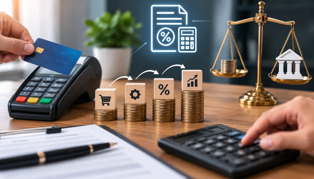 Credit card surcharge sales tax calculation illustration